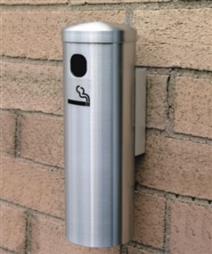 SMOKERS POST WALL MOUNT 12" THICK GAUGE WITH SILVER METALLIC FINISH